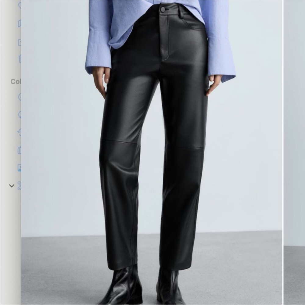 Mango Faux Leather Trousers